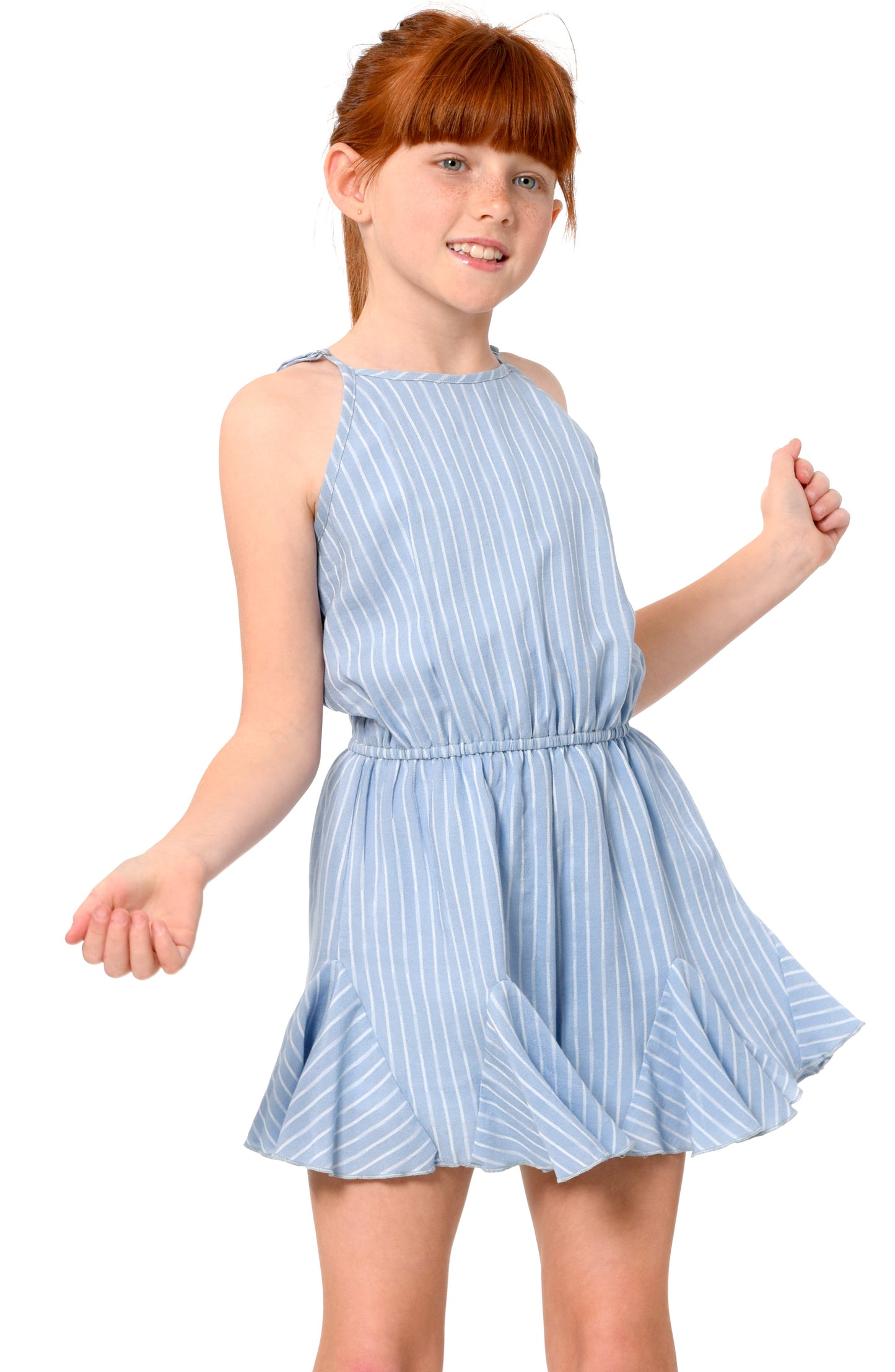 STRIPE ROMPER WITH INSETS