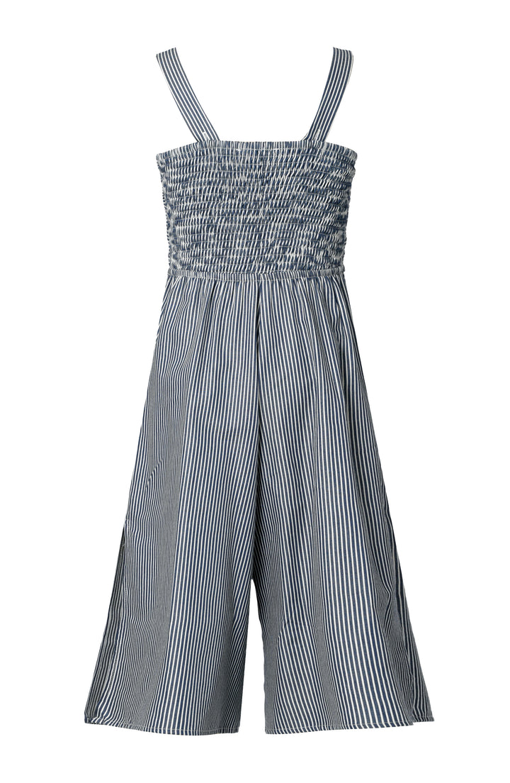 STRIPED JUMPSUIT WITH FRONT BOW