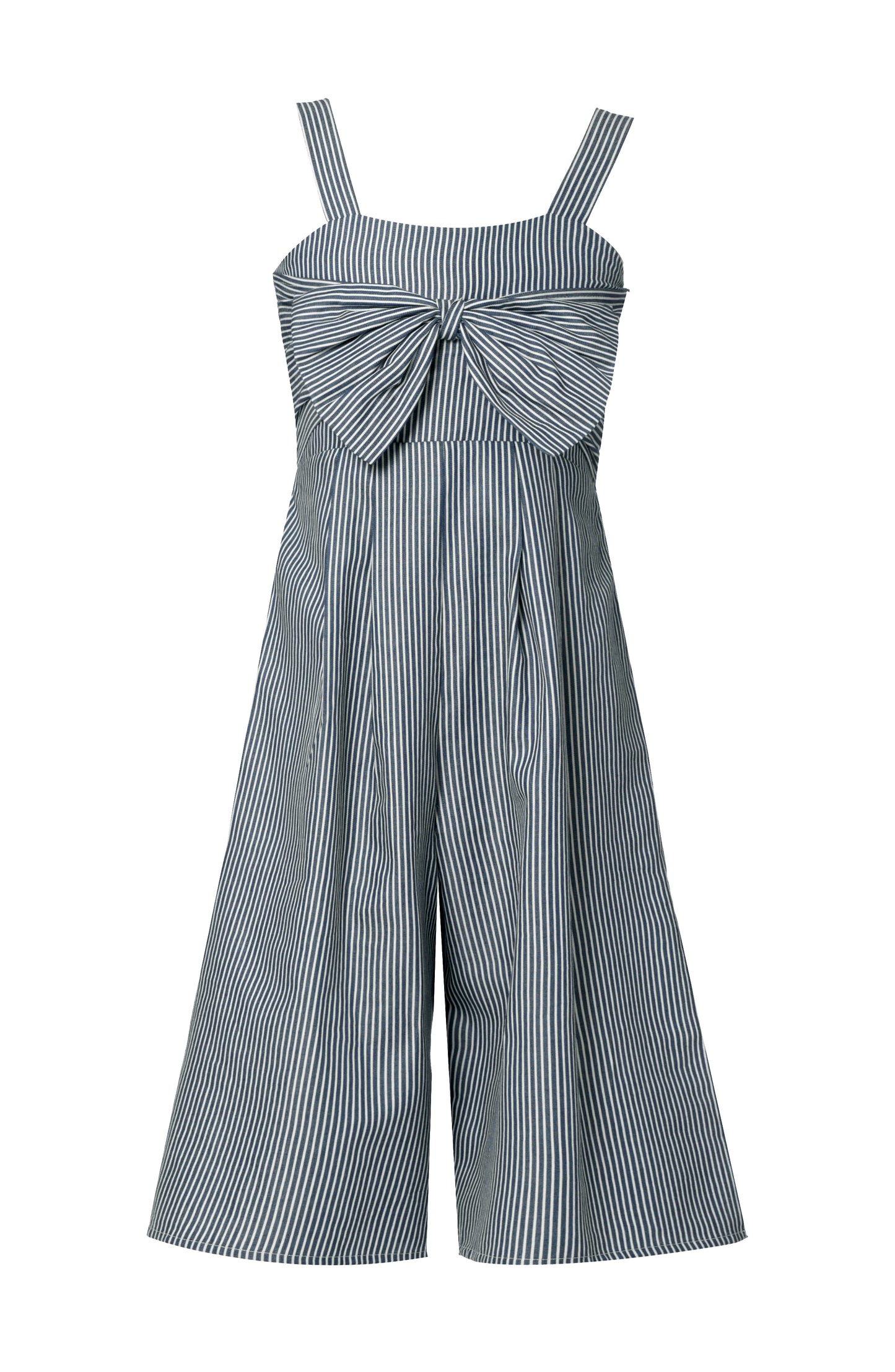 STRIPED JUMPSUIT WITH FRONT BOW
