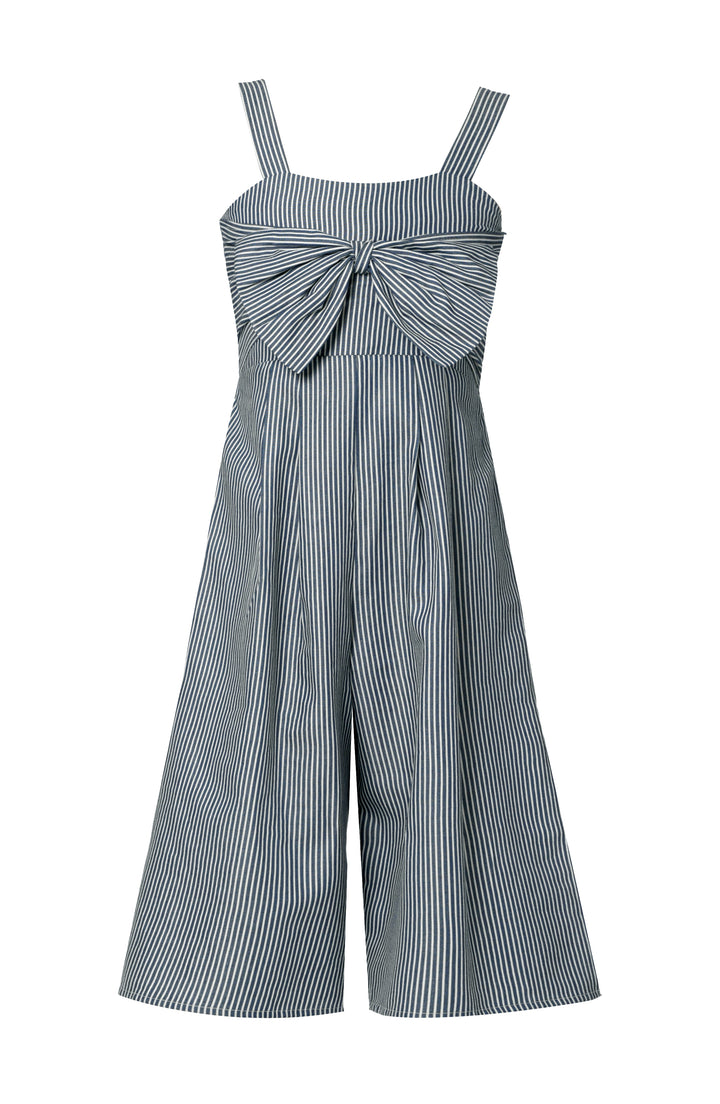 STRIPED JUMPSUIT WITH FRONT BOW