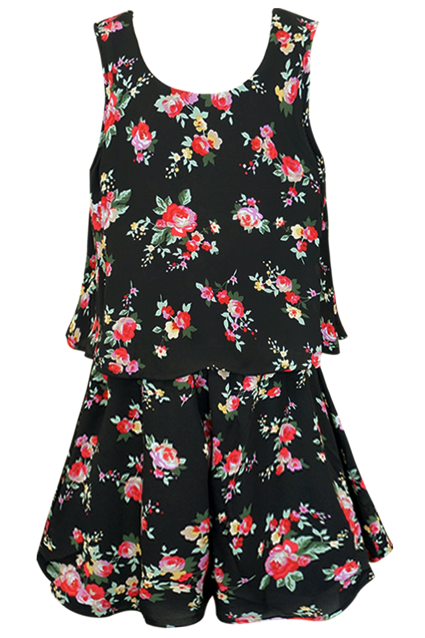 Toddler Girls Vintage Floral Print Romper