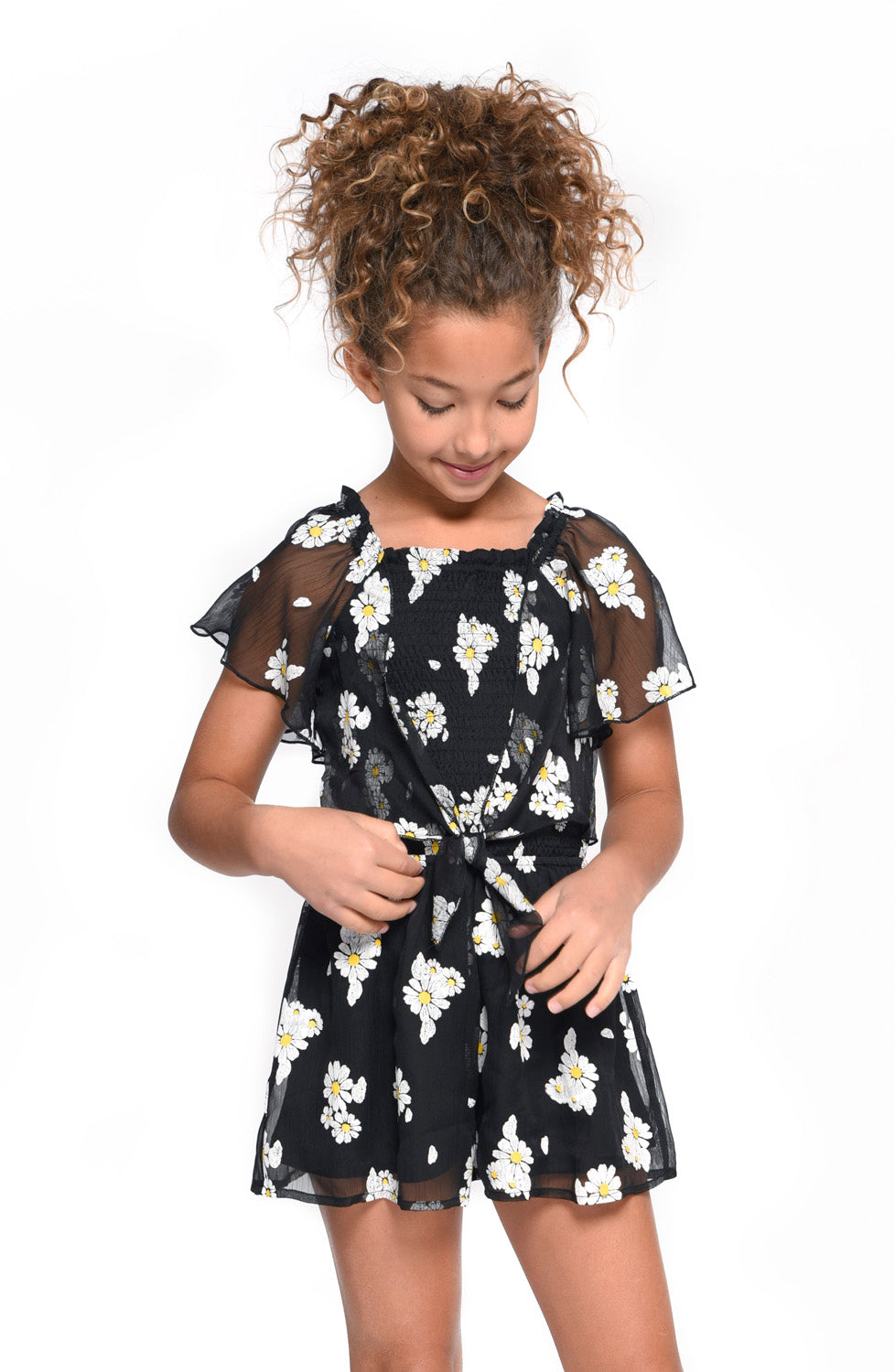 TIE FRONT SMOKED ROMPER