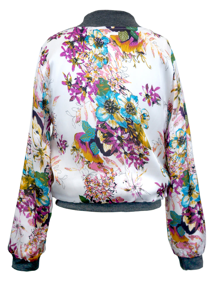 Big Girls Floral Print Bomber Jacket