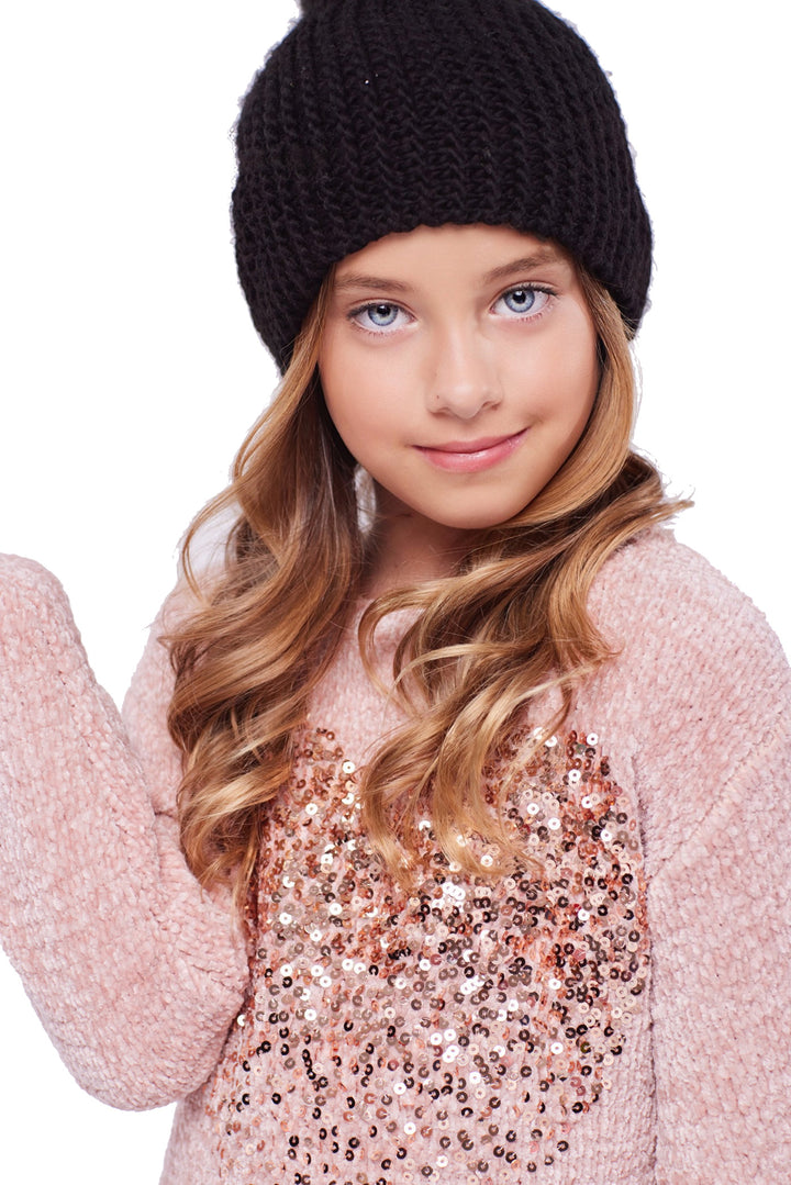 Big Girls Sequin Heart Sweater