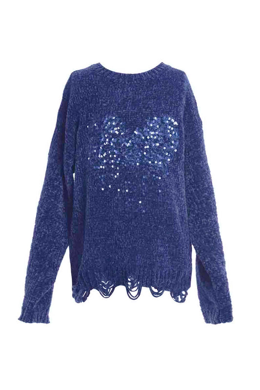 Big Girls Sequin Heart Sweater