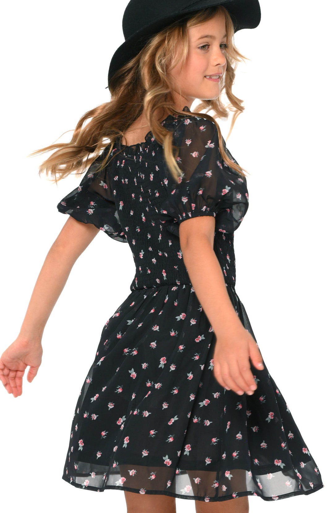 BALLOON SLEEVE PEASANT DRESS
