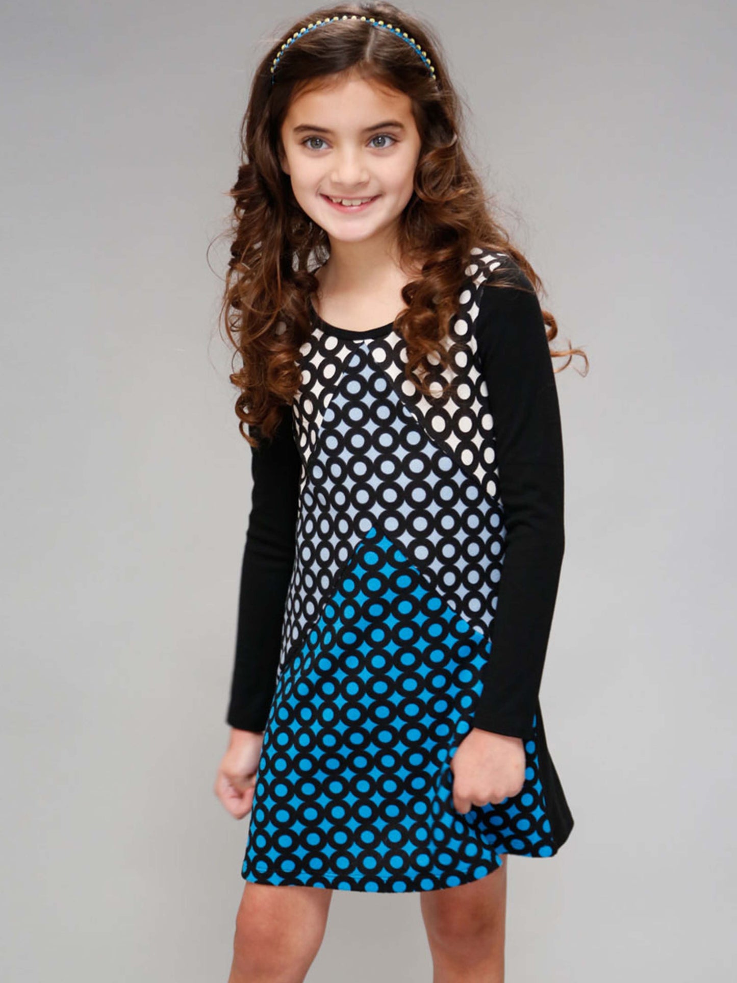 BLACK MULTI DRESS WITH GEOMETRIC SHAPES