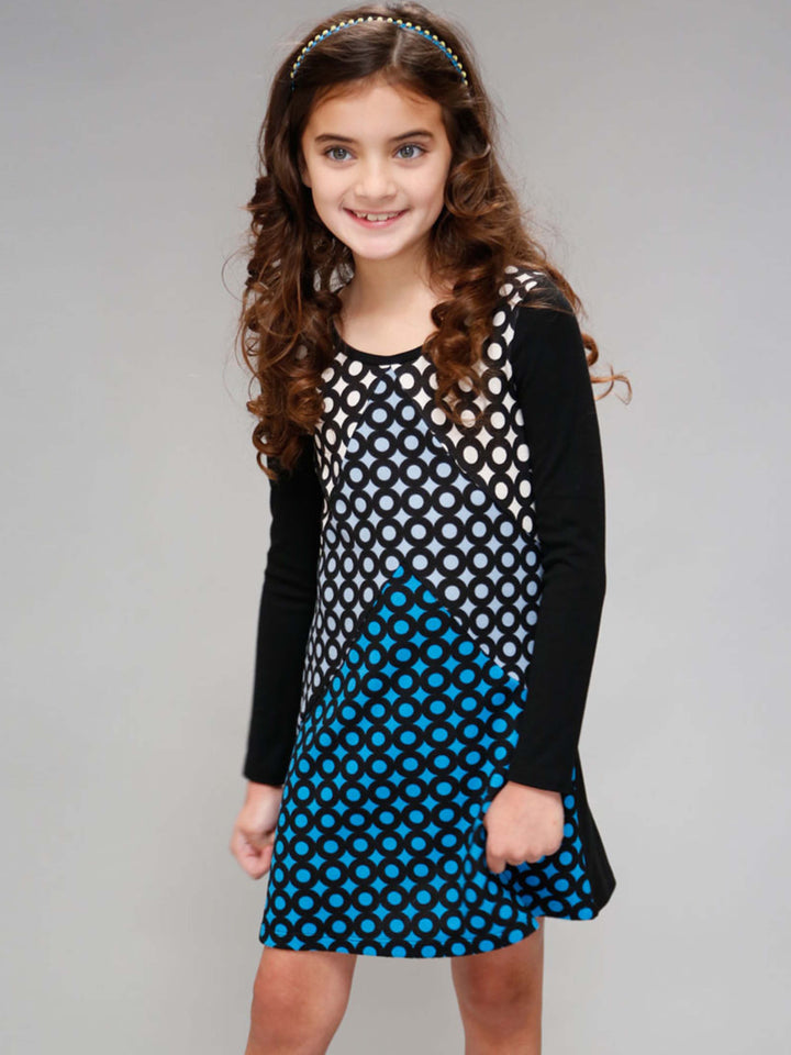 BLACK MULTI DRESS WITH GEOMETRIC SHAPES