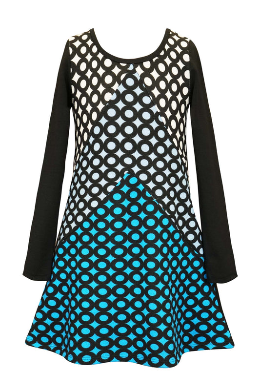 BLACK MULTI DRESS WITH GEOMETRIC SHAPES