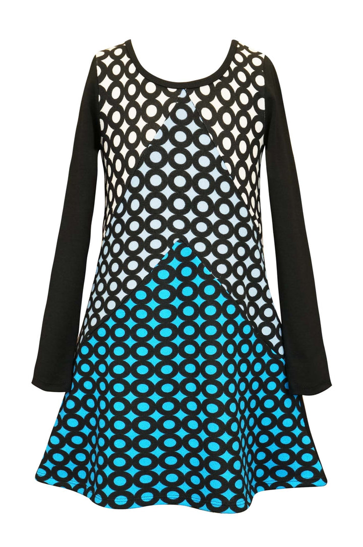 BLACK MULTI DRESS WITH GEOMETRIC SHAPES