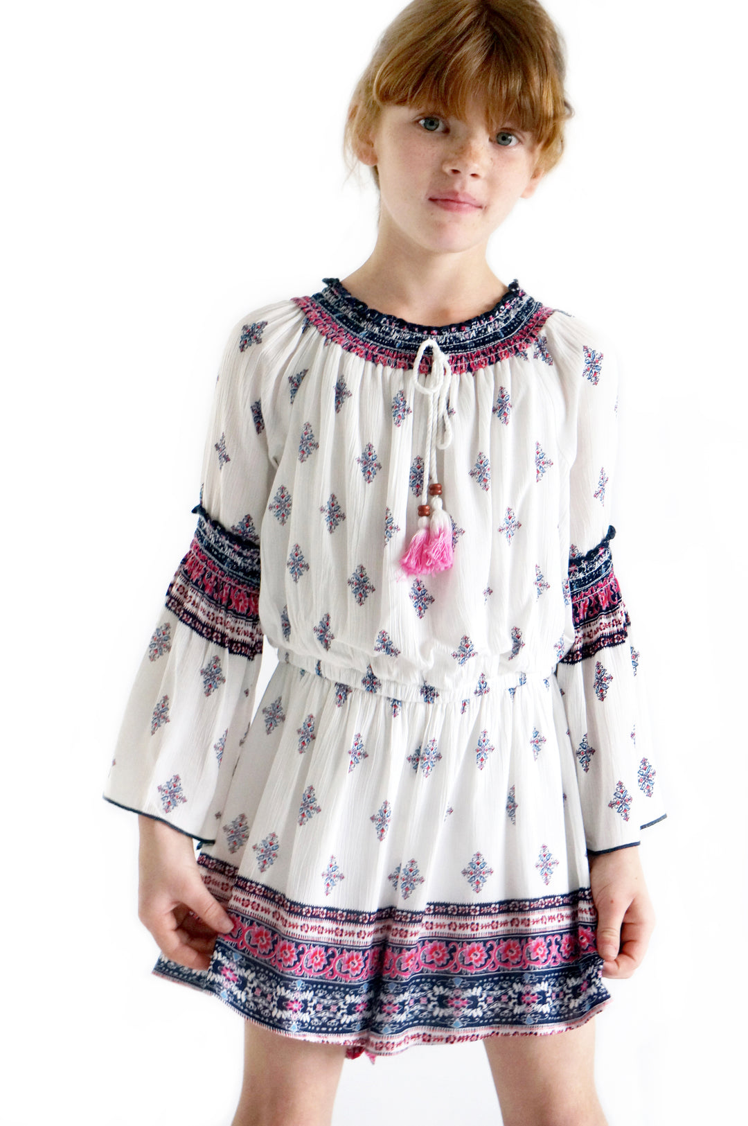 Big Girls Bohemian Boarder Print Romper