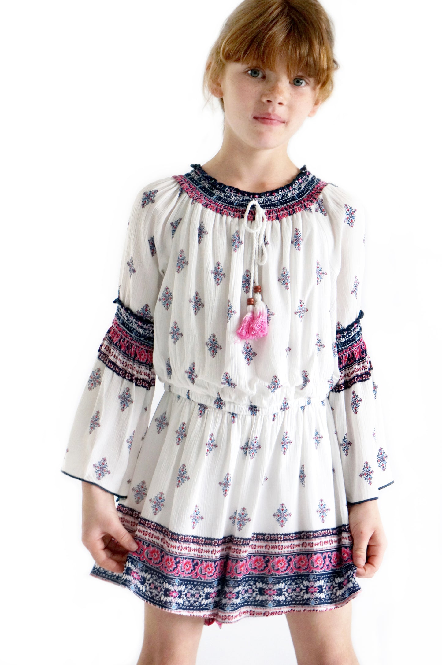 Big Girls Bohemian Boarder Print Romper