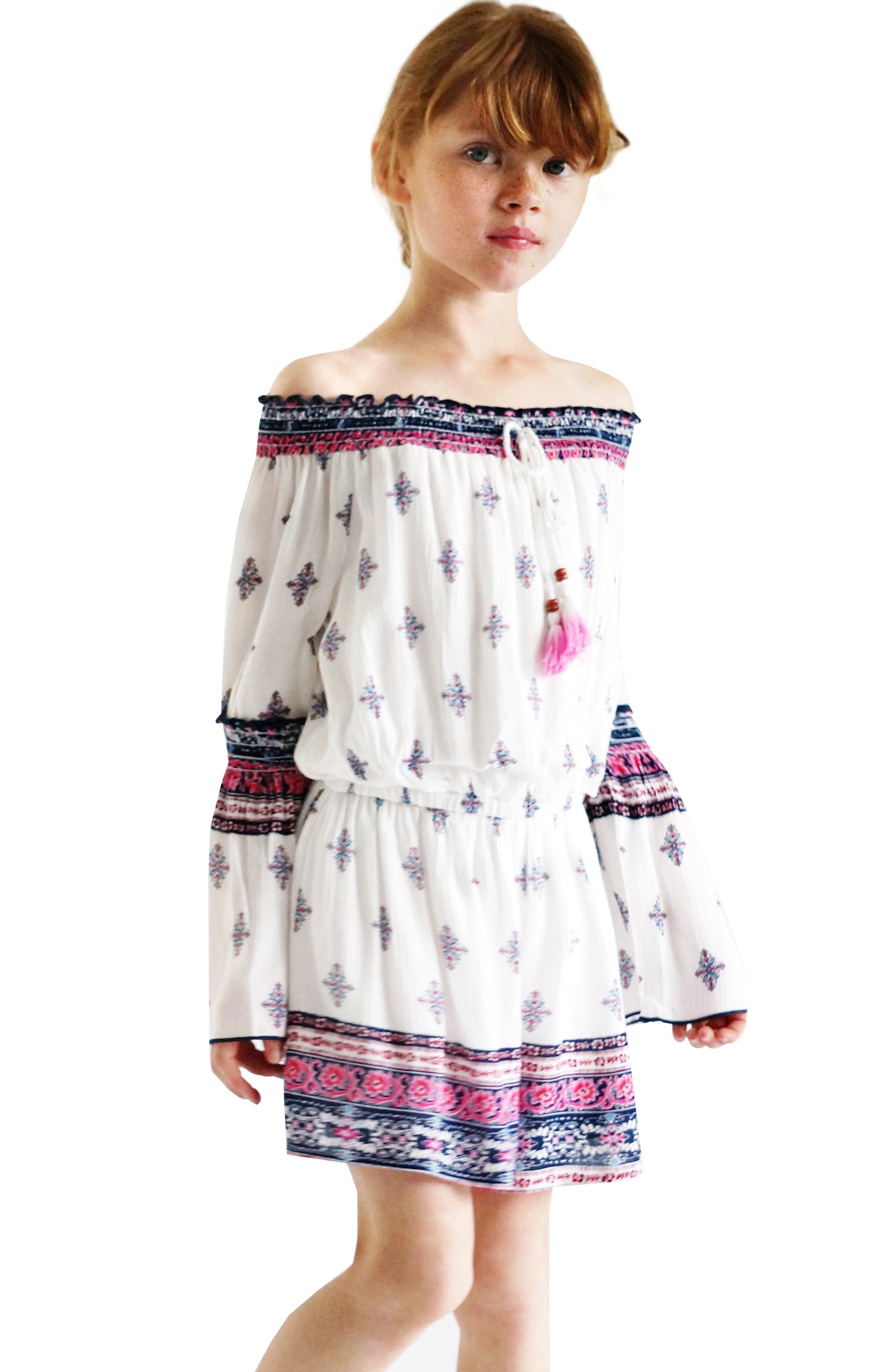 Big Girls Bohemian Boarder Print Romper