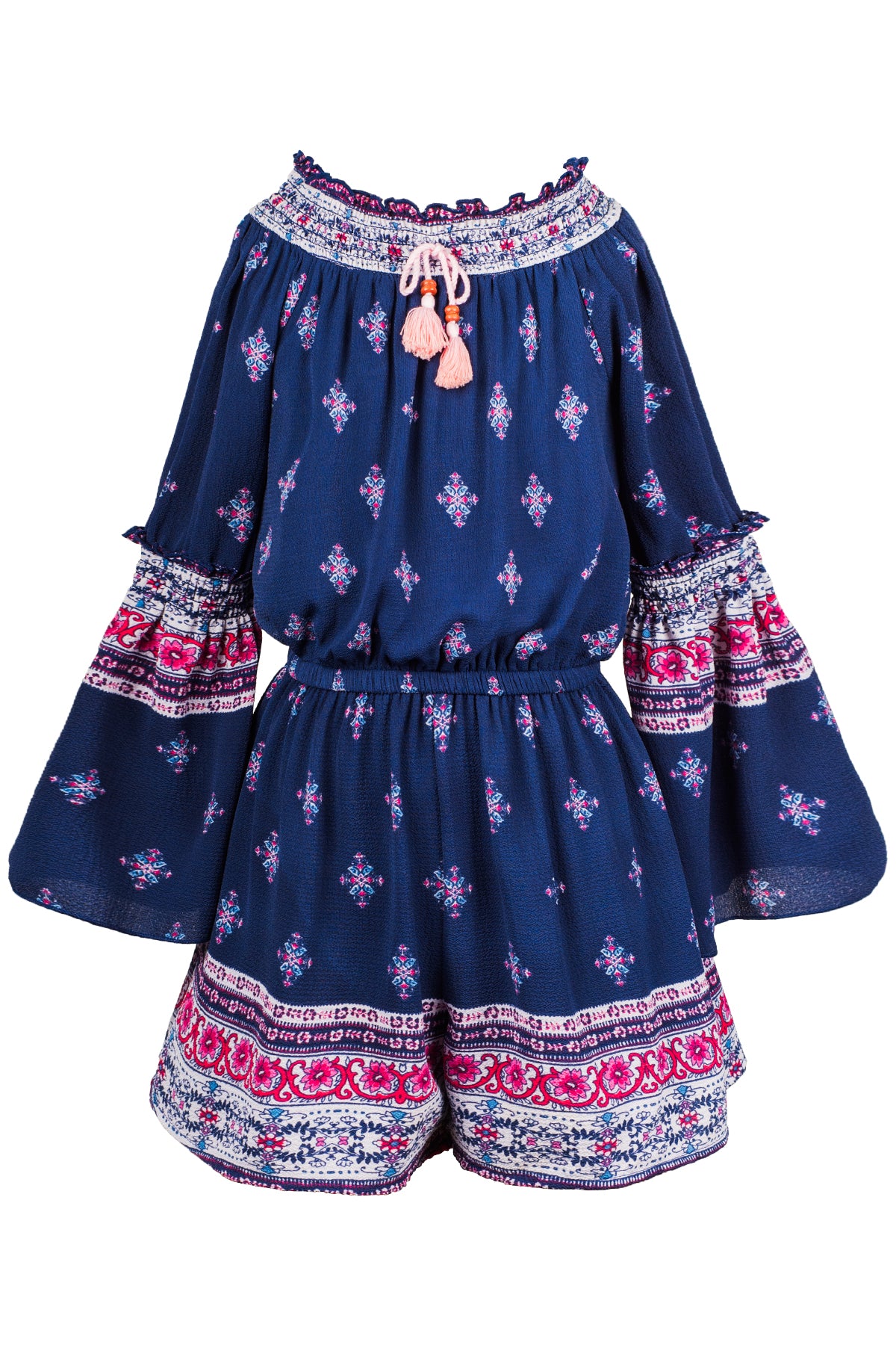 Big Girls Bohemian Boarder Print Romper
