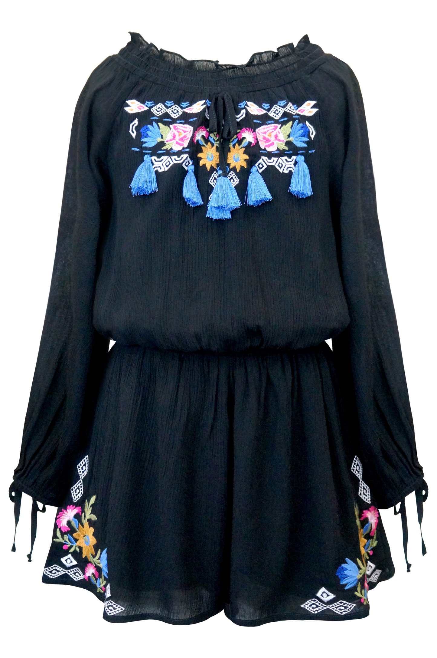Big Girls Boho Embroidery Long Sleeve Romper