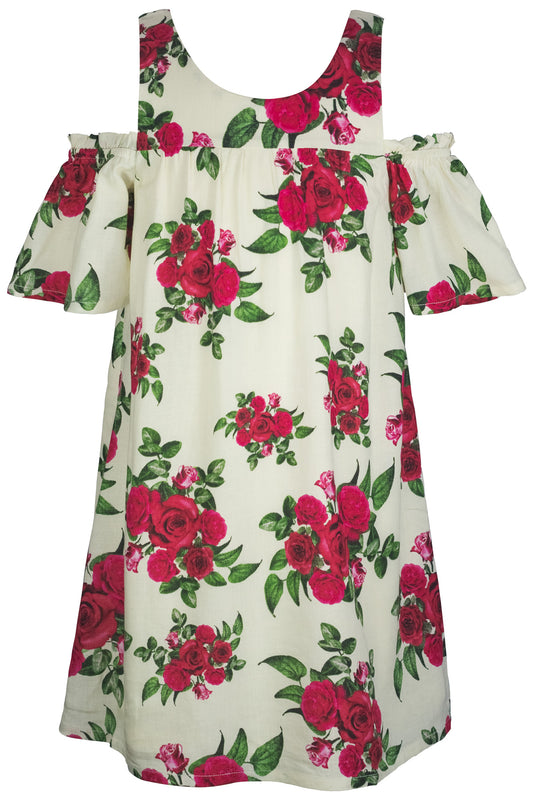 A-LINE COLD SHOULDER DRESS