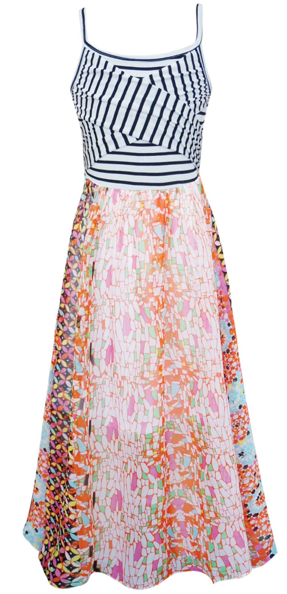 CRISS CROSS MIX MEDIA DRESS