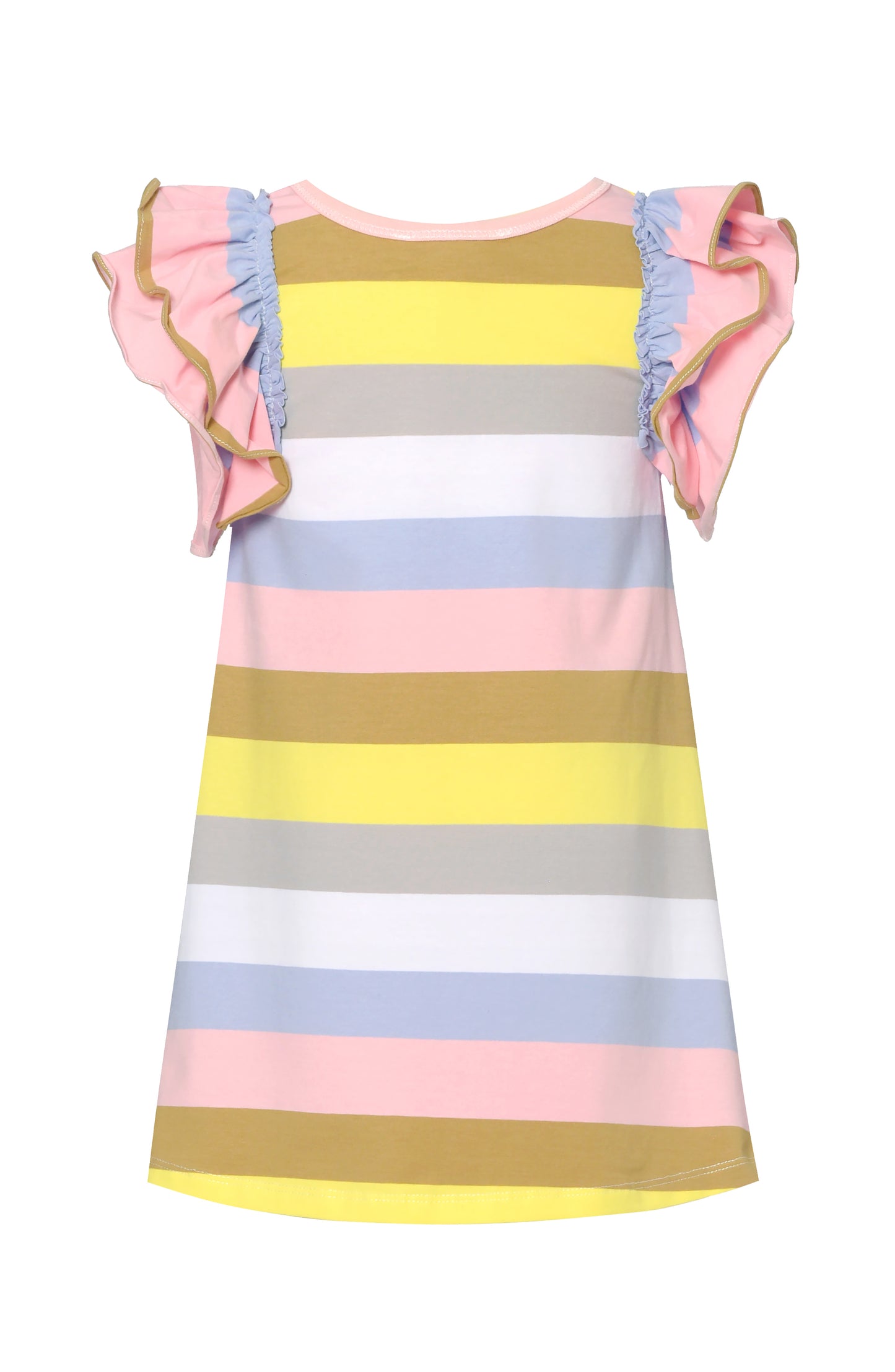 FLUTTER SLEEVE STRIPED DRESSEEVE