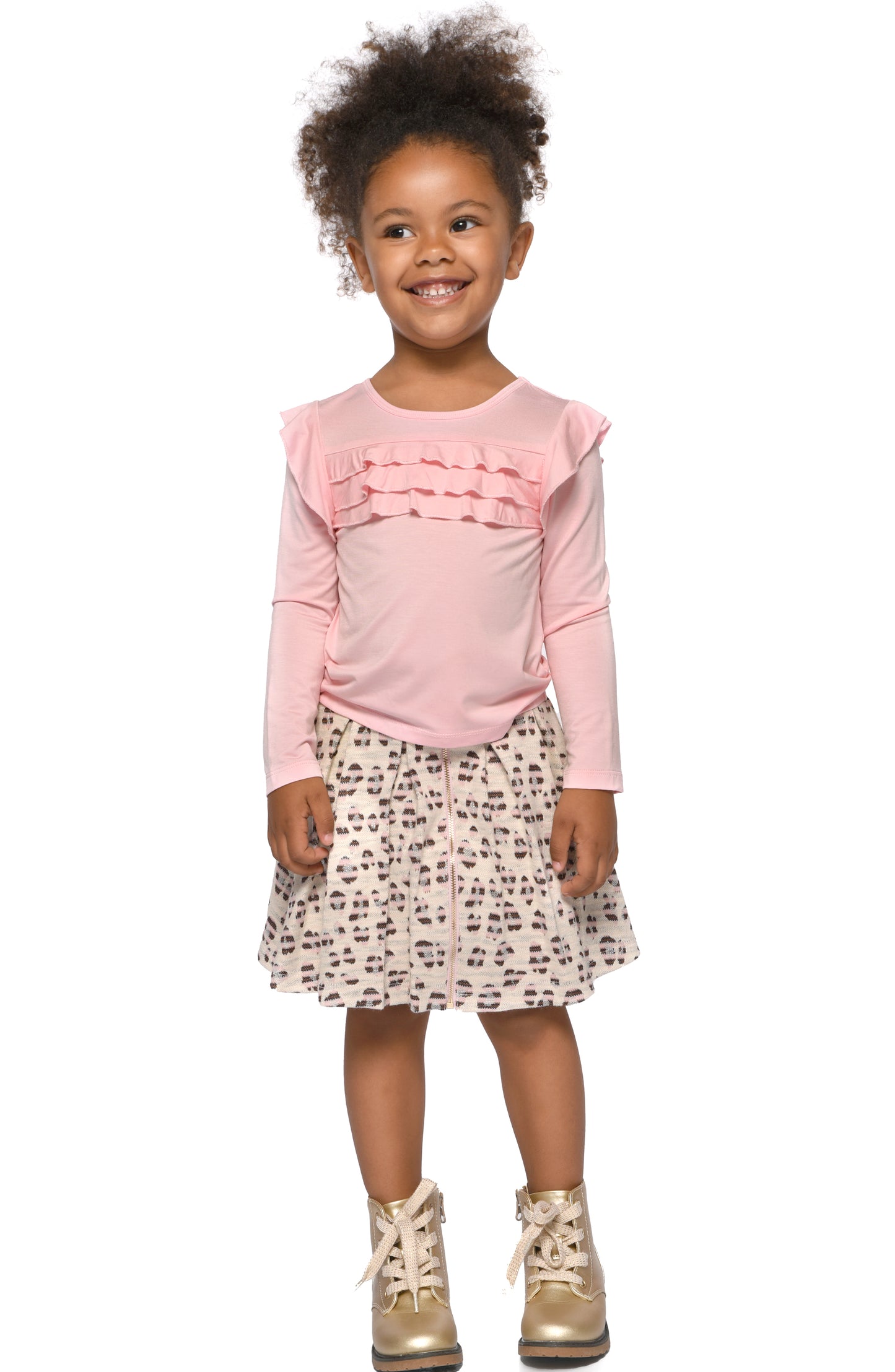 LONG SLEEVE RUFFLED TEE