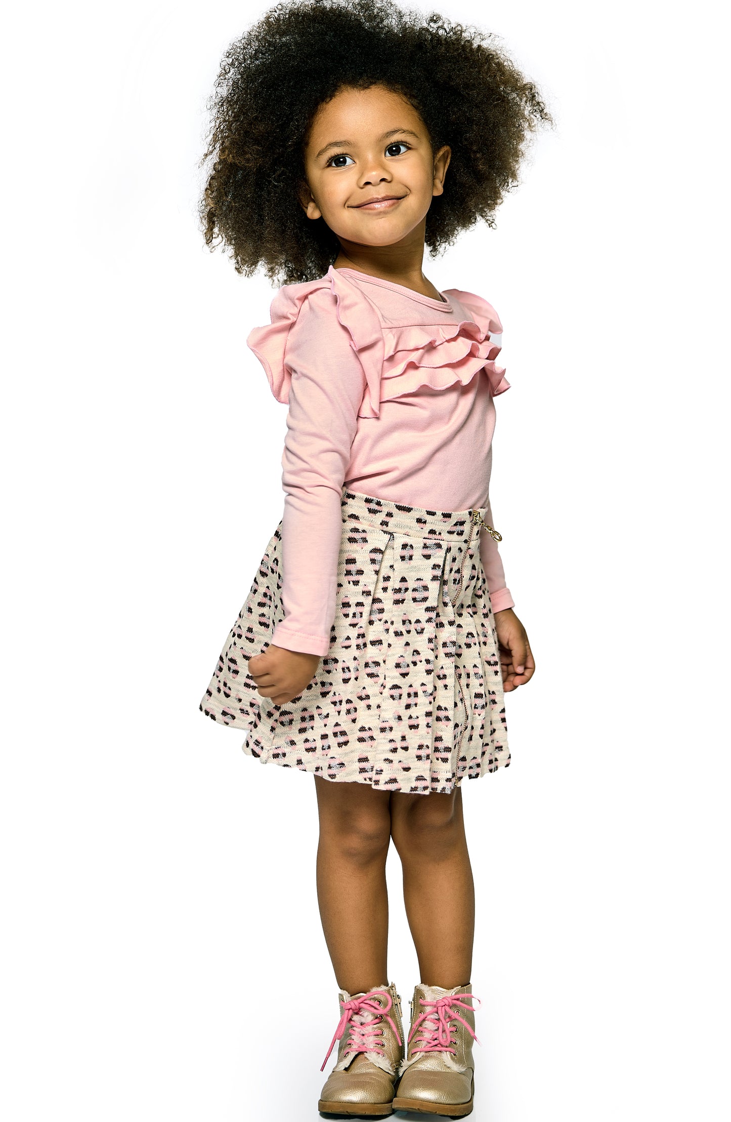 LONG SLEEVE RUFFLED TEE