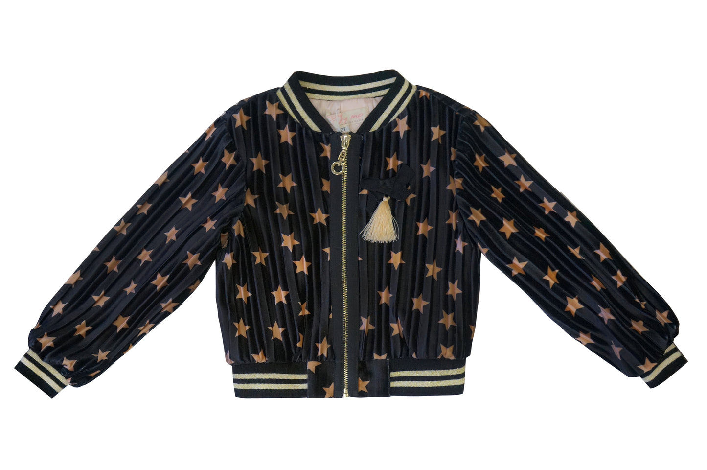 STAR BOMBER JACKET WITH TASSSEL DETAIL
