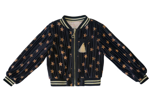 STAR BOMBER JACKET WITH TASSSEL DETAIL