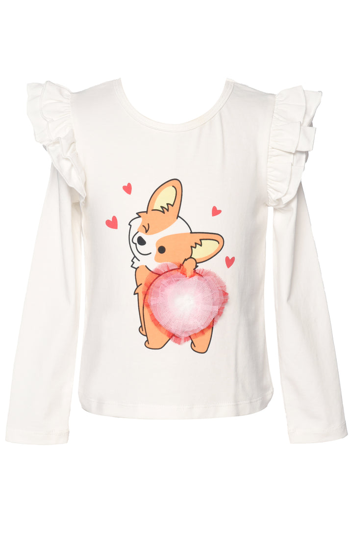 LONG SLEEVE TEE WITH CORGI HEART