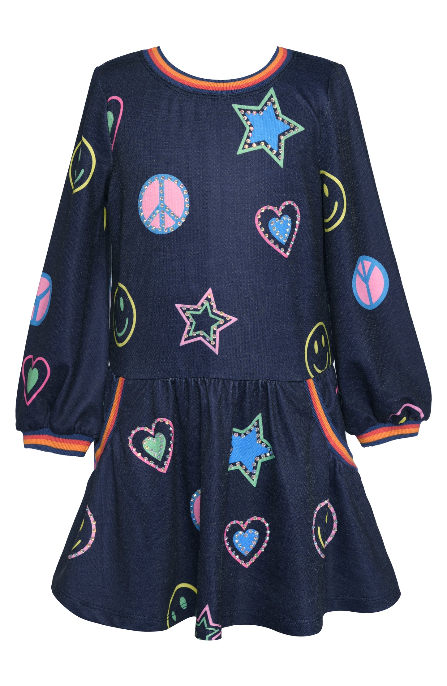 EMOJI PRINTED SWEATER DRESS