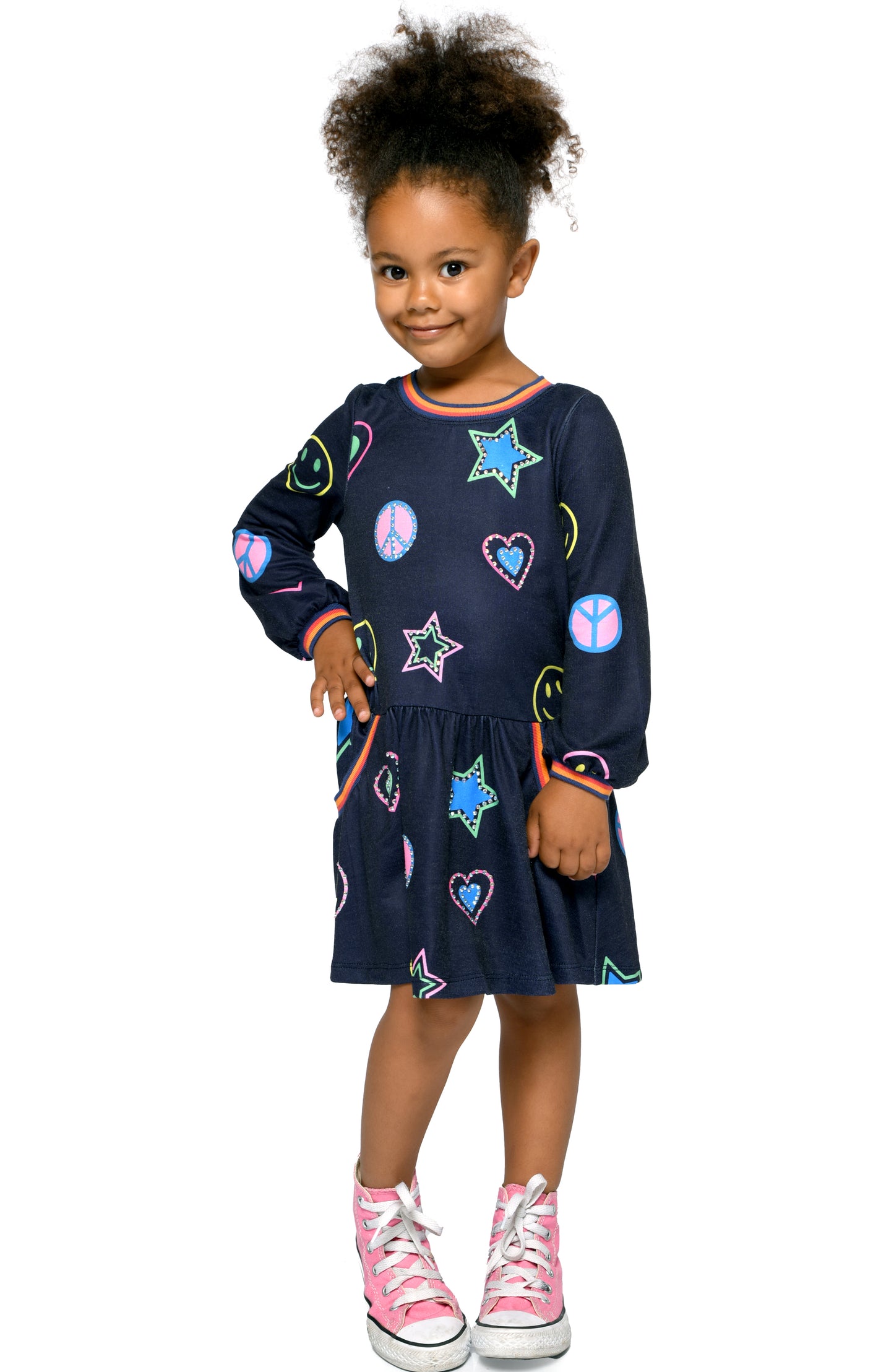 EMOJI PRINTED SWEATER DRESS