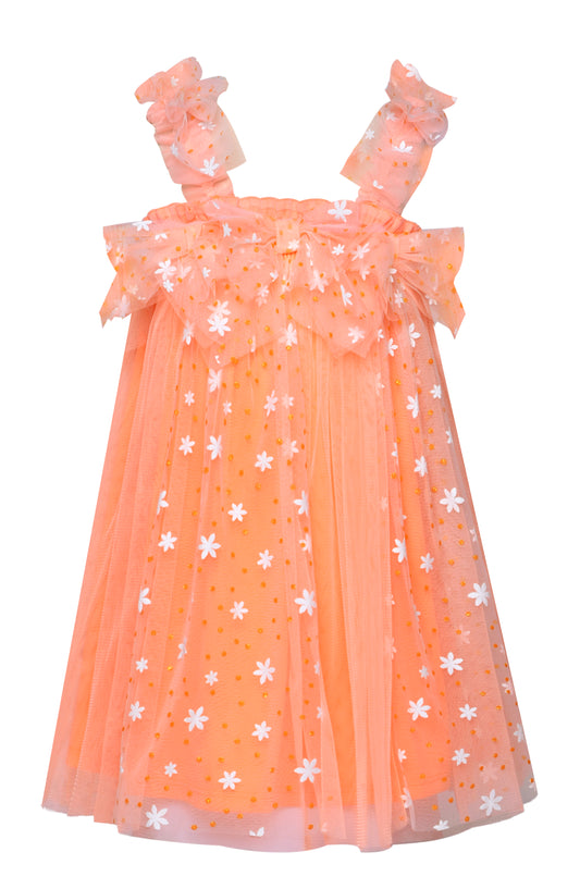 MINI FLOWER PRINT TULLE DRESS