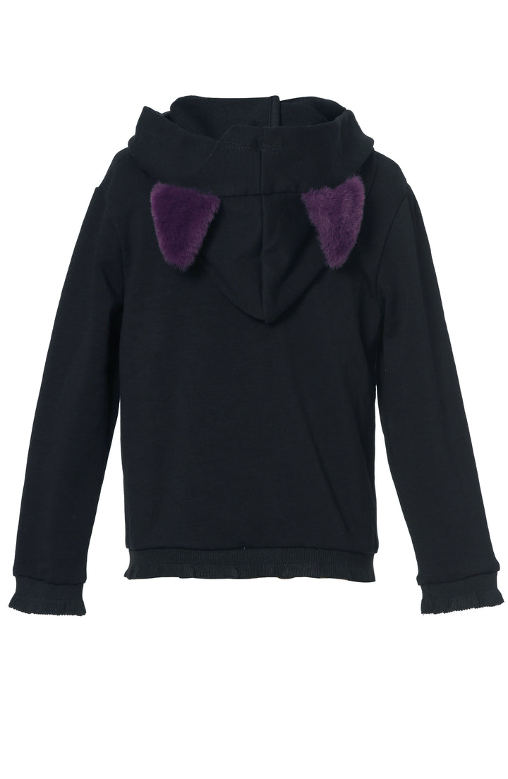 HOODIE JACKET WITH FAUX FUR EARS