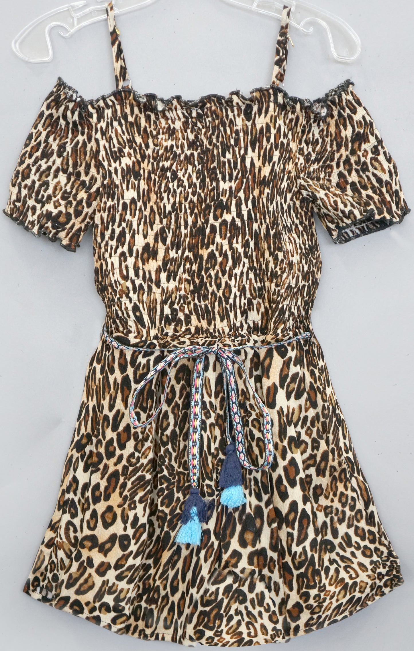 Big Girls Smocked Top Animal Print Dress