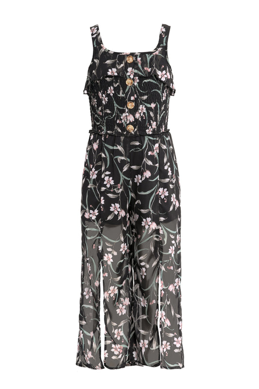Sleeveless Floral Print Jumpsuit