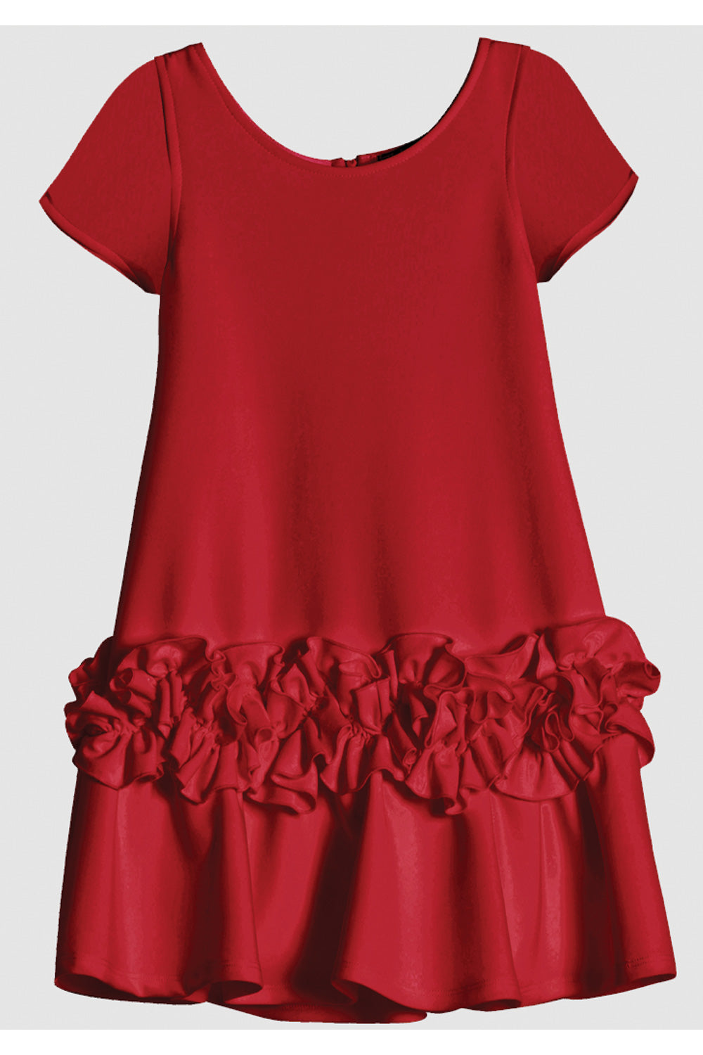 SHORT-SLEEVE DRESS WITH RUFFLE DETAIL