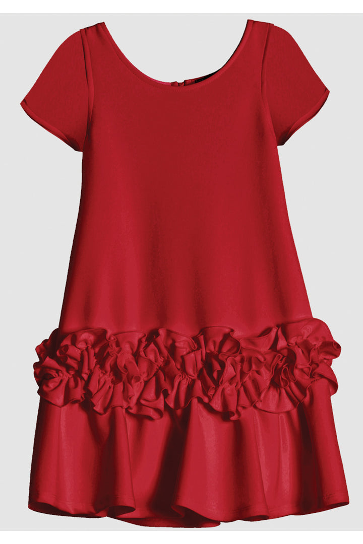 SHORT-SLEEVE DRESS WITH RUFFLE DETAIL