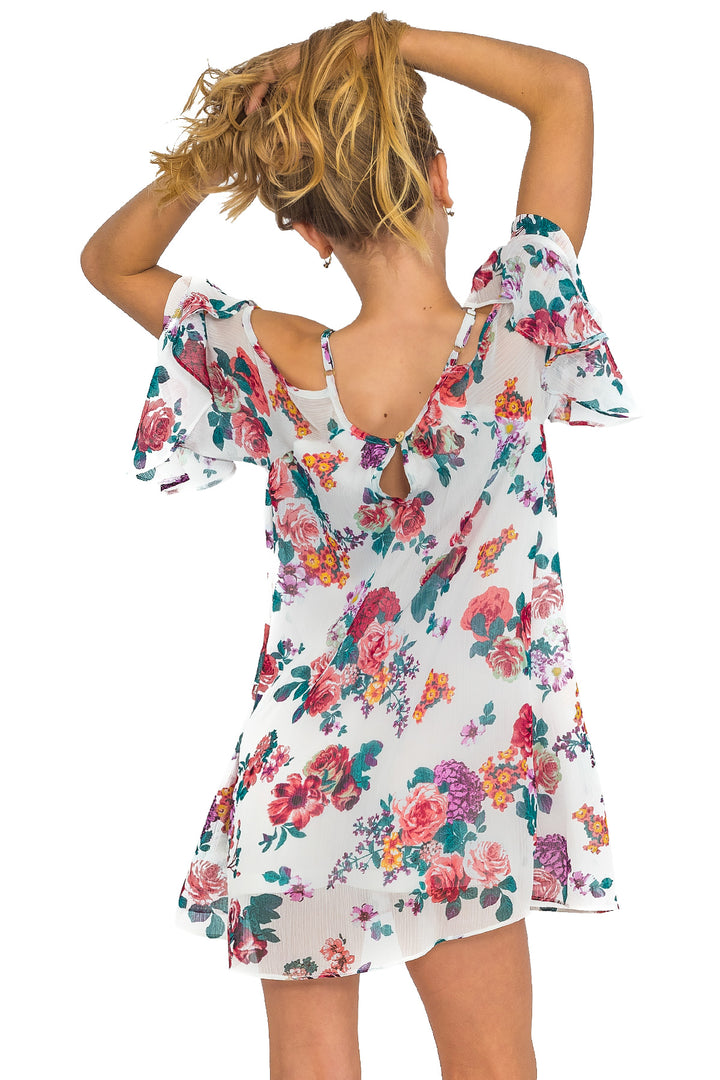 Charming White Floral Dress