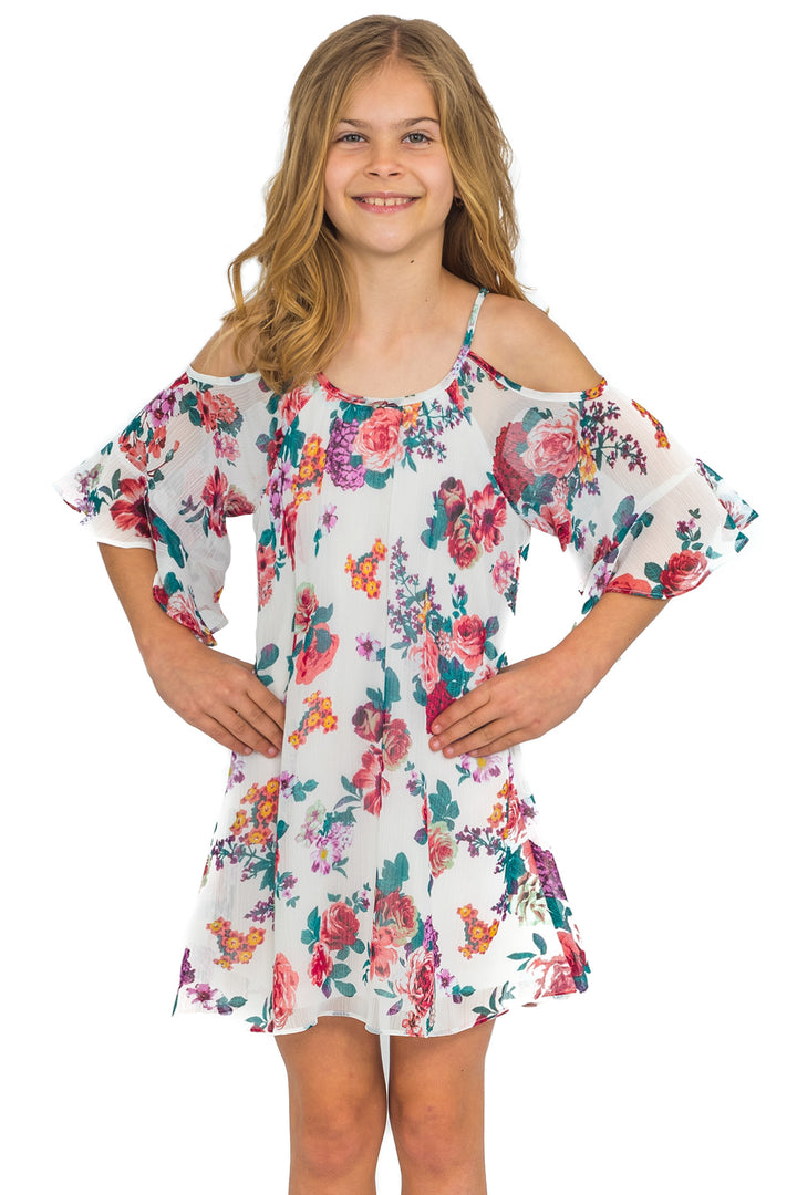 Charming White Floral Dress