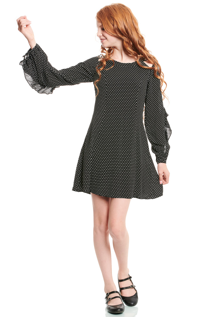 LONG SLEEVE POLKA DOT DRESS