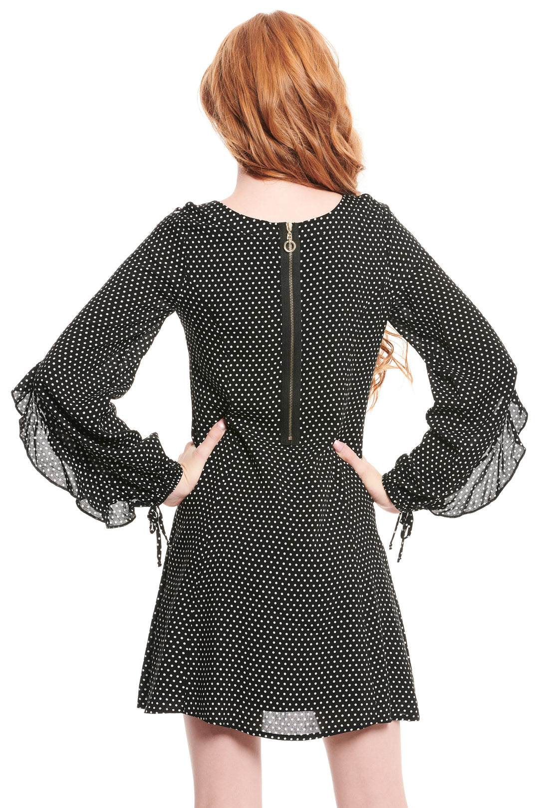 LONG SLEEVE POLKA DOT DRESS