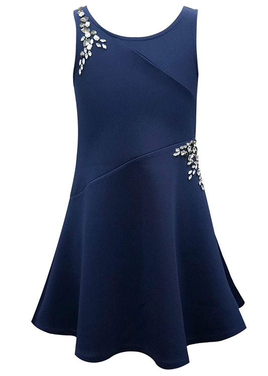 Big Girls Asymmetrical Cut Skater Dress