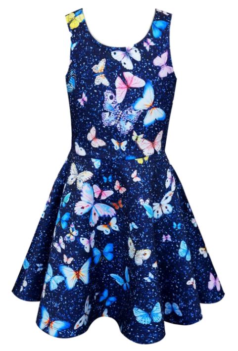 ROYAL SKATER DRESS WITH BUTTERFLIES