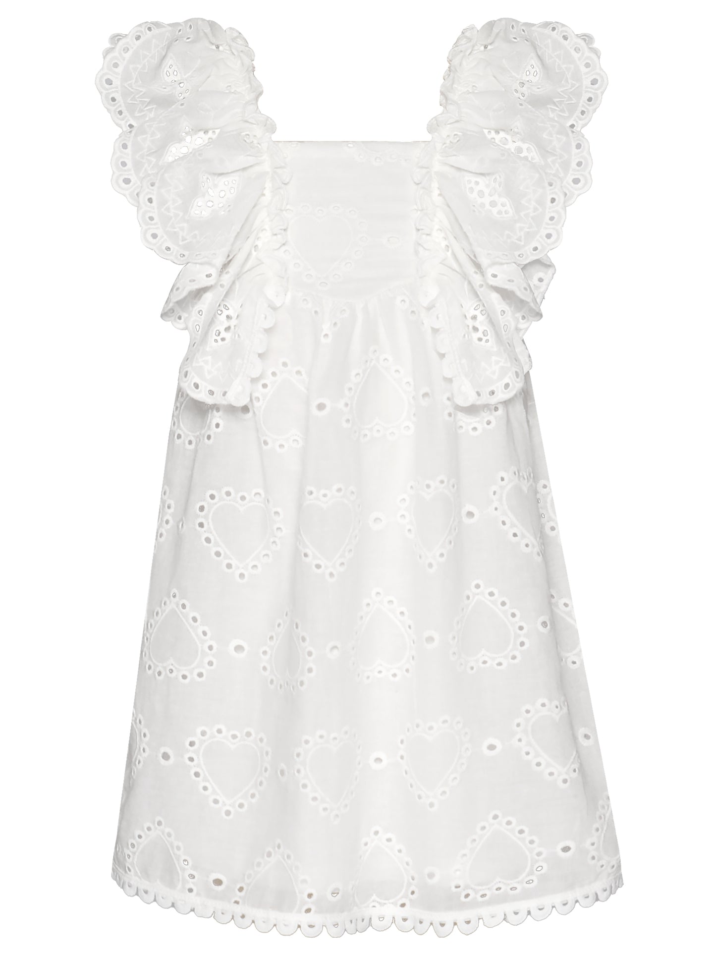 EMPIRE RUFFLE EYELET DRESS
