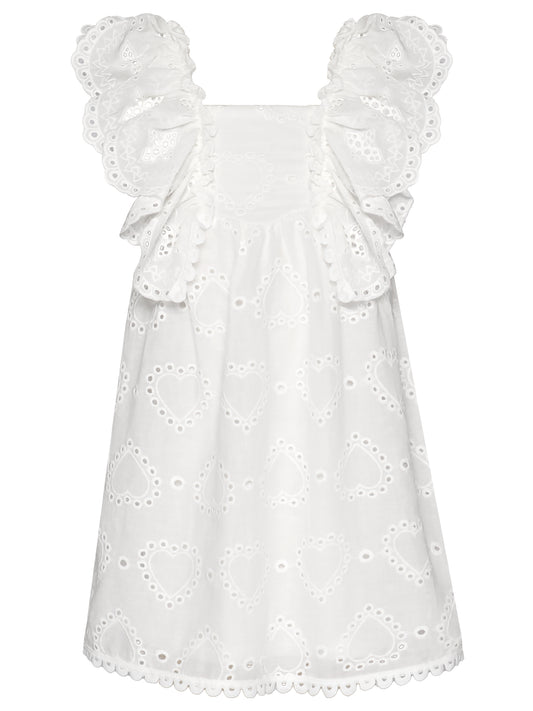 EMPIRE RUFFLE EYELET DRESS