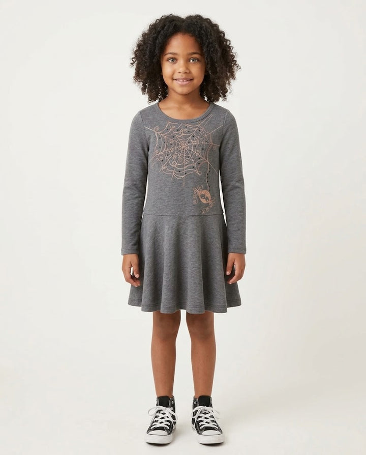 DRESS WITH SPIDER PRINT