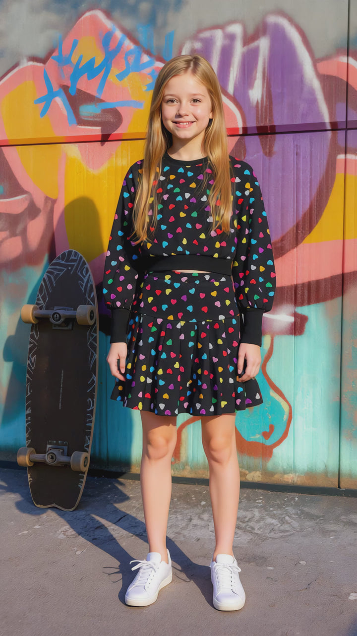 All Over Heart Print Sweatshirt