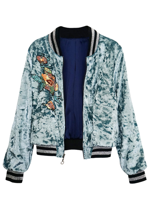 Big Girls Crushed Velvet Bomber Jacket