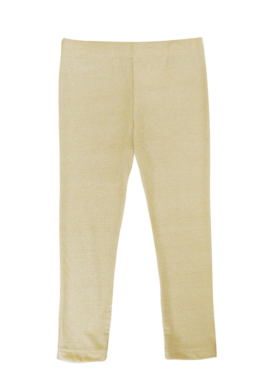 Little Girls Gold Glittery Leggings