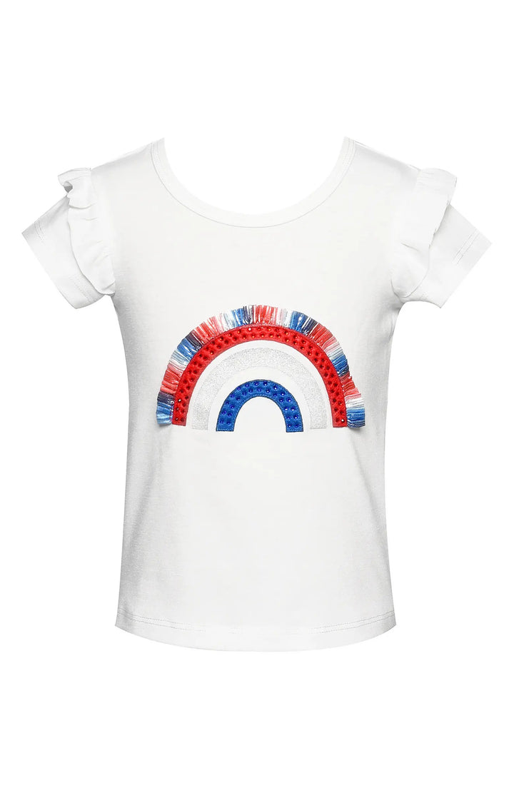 Little Girls 4th of July Themed Short Sleeve T-shirt