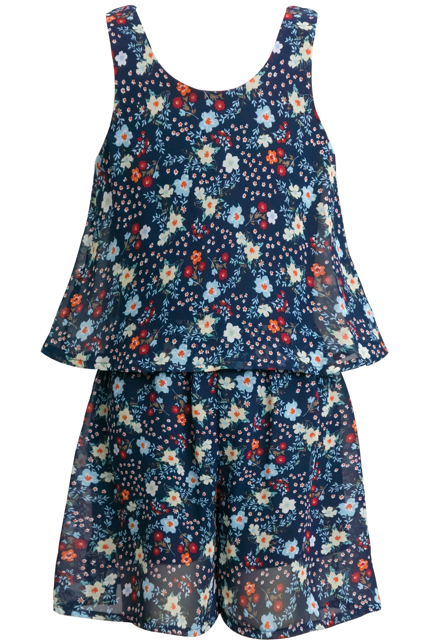Big Girls Cherry Blossom Floral Print Romper