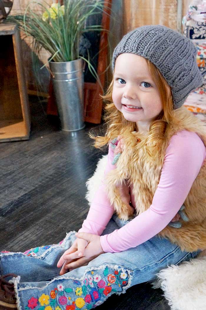 Toddler Girls Little Girl's Bell Bottom Washed Jeans